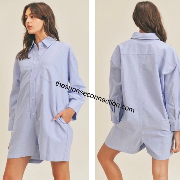 Classic Button Down Romper - Picture 5 of 5